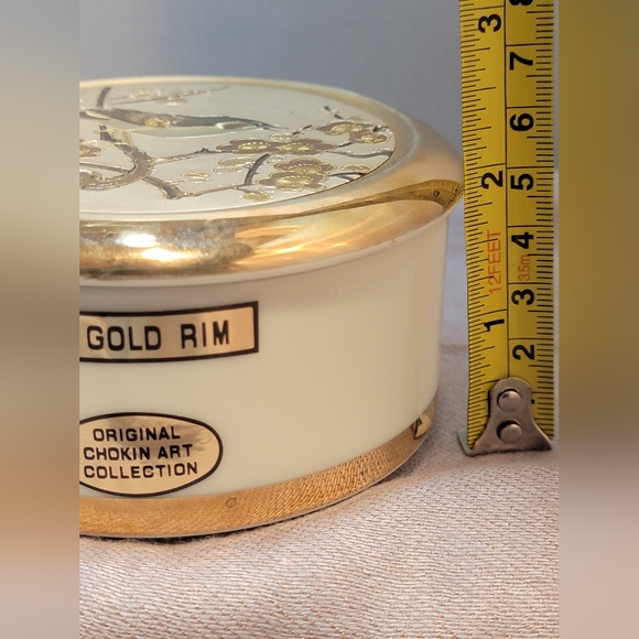 Art of Chokin 24K TRIM Trinket Box Exclusive  Dynasty Gallery Wren in Tree - Picture 2 of 7